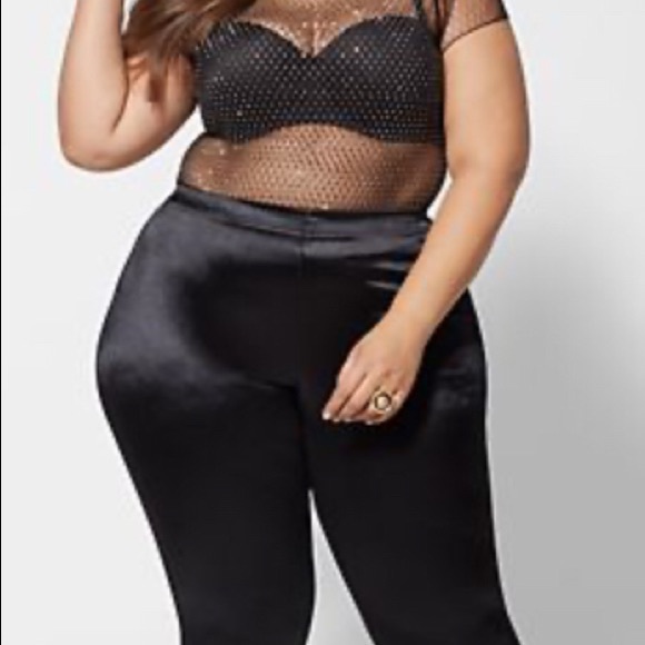 FTF  Satin Black Leggings NWT - Picture 2 of 9